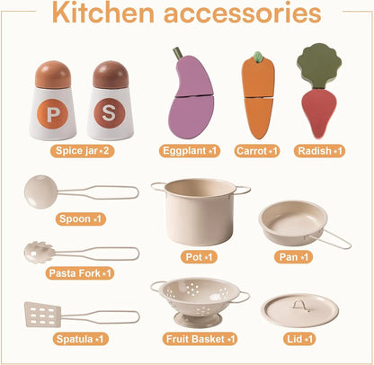 Wooden Children's Kitchen Play Set